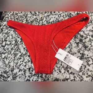 Rhythm. Burnt Orange Sz L Textured Bikini Bottoms